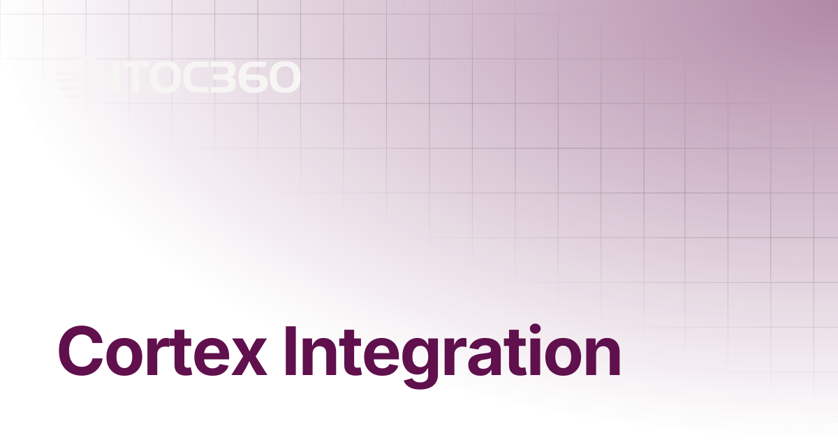 Cortex Integration | ITOC360 Documentation